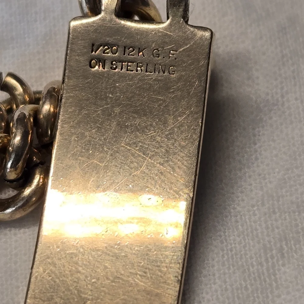 Vtg 1/20 12k G.F On Sterling Bracelet